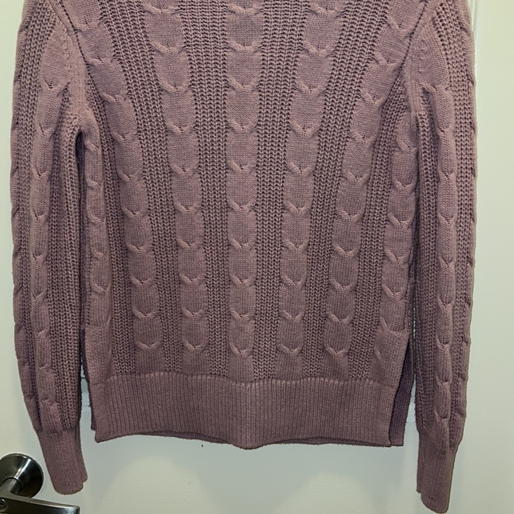Banana Republic mock neck cable knit sweater. EUC. Lavender. Size XS. - Picture 3 of 10
